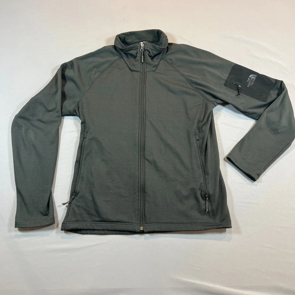 The North Face Mountain Peaks Fleece Jacket Mens Large Charcoal Gray Full Zip